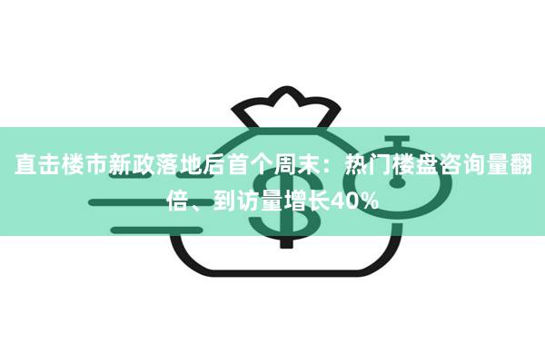 直击楼市新政落地后首个周末：热门楼盘咨询量翻倍、到访量增长40%