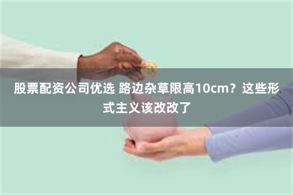 股票配资公司优选 路边杂草限高10cm？这些形式主义该改改了